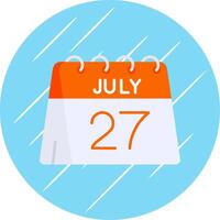 27 .. von Juli eben Blau Kreis Symbol vektor