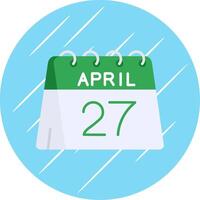27: e av april platt blå cirkel ikon vektor