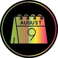 9 .. von August Glyphe fällig Farbe Symbol vektor