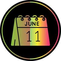 11 .. von Juni Glyphe fällig Farbe Symbol vektor