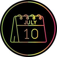 10:e av juli linje lutning på grund av Färg ikon vektor