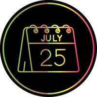 25:e av juli linje lutning på grund av Färg ikon vektor