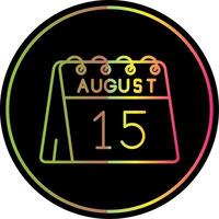 15:e av augusti linje lutning på grund av Färg ikon vektor