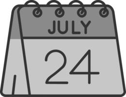 24:e av juli linje fylld gråskale ikon vektor