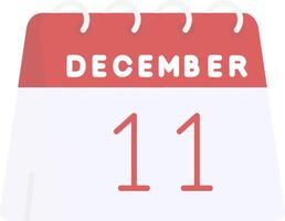 11th av december platt ljus ikon vektor
