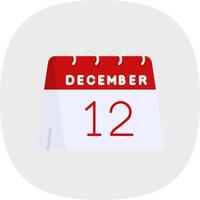 12th av december platt kurva ikon vektor