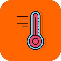 termometer fylld orange bakgrund ikon vektor