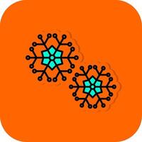 snöflingor fylld orange bakgrund ikon vektor
