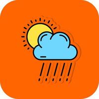 Regen gefüllt Orange Hintergrund Symbol vektor