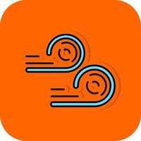 Wind gefüllt Orange Hintergrund Symbol vektor