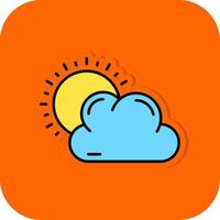 väder fylld orange bakgrund ikon vektor