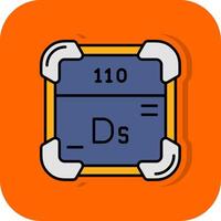 darmstadtium gefüllt Orange Hintergrund Symbol vektor