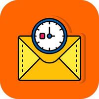 Uhr gefüllt Orange Hintergrund Symbol vektor