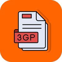 3gp gefüllt Orange Hintergrund Symbol vektor