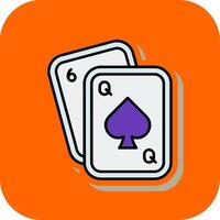 Poker gefüllt Orange Hintergrund Symbol vektor