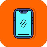 Smartphone gefüllt Orange Hintergrund Symbol vektor