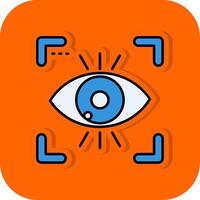 Auge gefüllt Orange Hintergrund Symbol vektor
