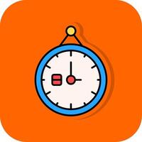 Uhr gefüllt Orange Hintergrund Symbol vektor