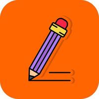 Bleistift gefüllt Orange Hintergrund Symbol vektor