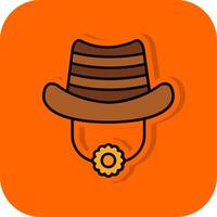 Hut gefüllt Orange Hintergrund Symbol vektor
