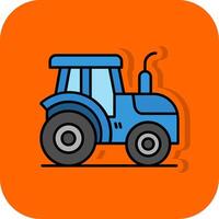 Traktor gefüllt Orange Hintergrund Symbol vektor