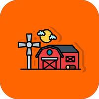 ladugård fylld orange bakgrund ikon vektor