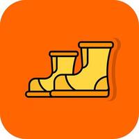 Stiefel gefüllt Orange Hintergrund Symbol vektor