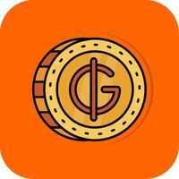 guarani gefüllt Orange Hintergrund Symbol vektor