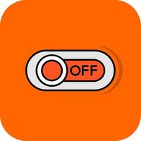 aus gefüllt Orange Hintergrund Symbol vektor