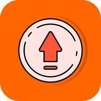 upp fylld orange bakgrund ikon vektor