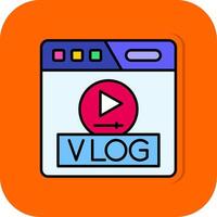 vlog fylld orange bakgrund ikon vektor