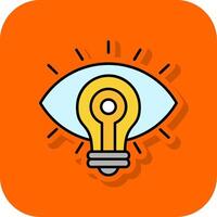 Vision gefüllt Orange Hintergrund Symbol vektor