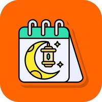 kalender fylld orange bakgrund ikon vektor