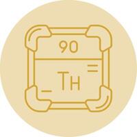 thorium linje gul cirkel ikon vektor