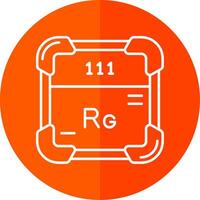 röntgenium linje röd cirkel ikon vektor