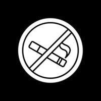 Rauchverbot Glyphe umgekehrtes Symbol vektor