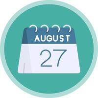 27: e av augusti platt mång cirkel ikon vektor