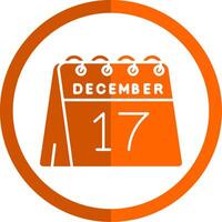 17 .. von Dezember Glyphe Orange Kreis Symbol vektor