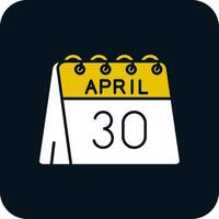 30:e av april glyf två Färg ikon vektor