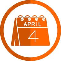 4 .. von April Glyphe Orange Kreis Symbol vektor