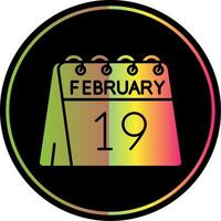 19 .. von Februar Glyphe fällig Farbe Symbol vektor