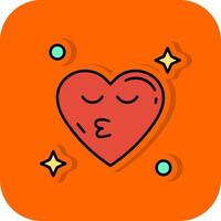 kyss fylld orange bakgrund ikon vektor