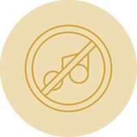 Nein Musik- Linie Gelb Kreis Symbol vektor