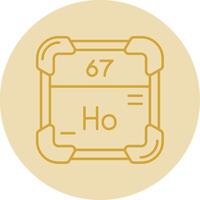 holmium linje gul cirkel ikon vektor