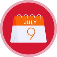 9:e av juli platt mång cirkel ikon vektor