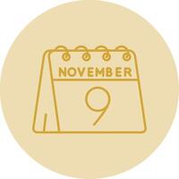9:e av november linje gul cirkel ikon vektor