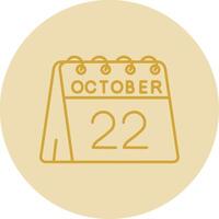 22 von Oktober Linie Gelb Kreis Symbol vektor