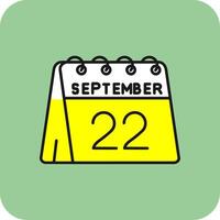 22 von September gefüllt Gelb Symbol vektor