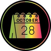 28 .. von Oktober Glyphe fällig Farbe Symbol vektor