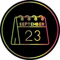 23 .. von September Linie Gradient fällig Farbe Symbol vektor